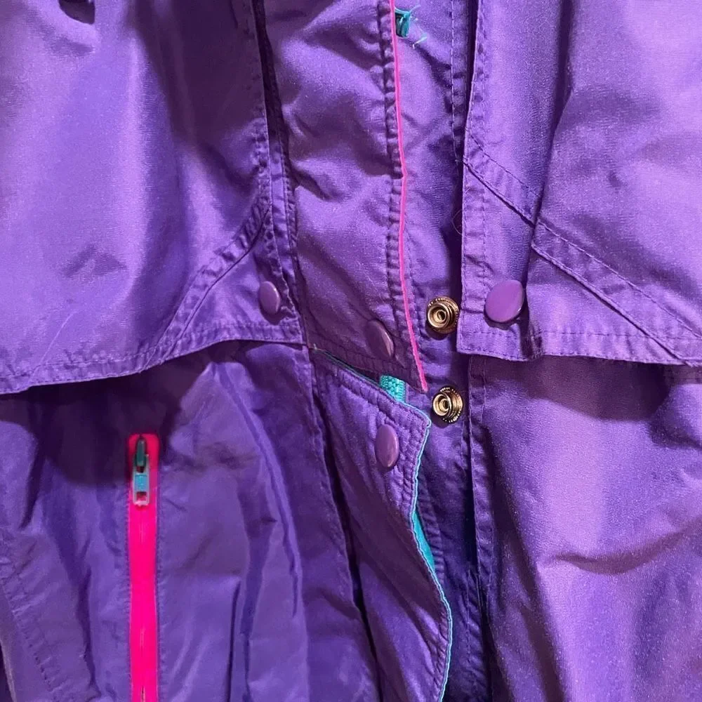 American Vintage Windbreaker Women’s L Full Zip 80s Flashdance Psychedelic